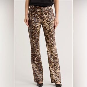 Cinq à Sept Leopard Faux Leather Pants
